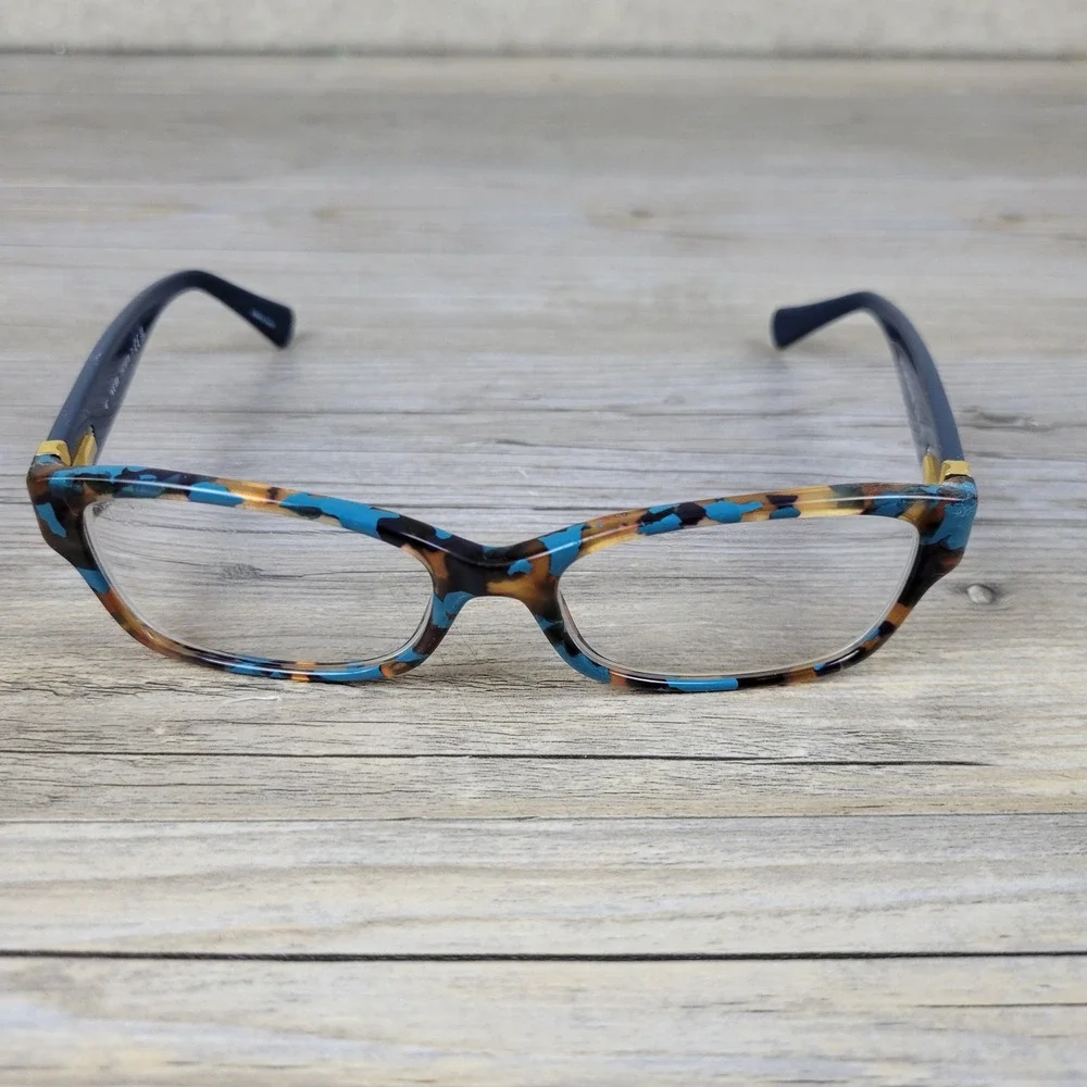 Coach Eyeglass Frames HC 6078 5337 Teal Confetti Tortoise Rectangular 52-16